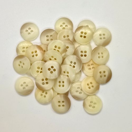 37 boutons en résine beige et marron - 15mm - tr5059