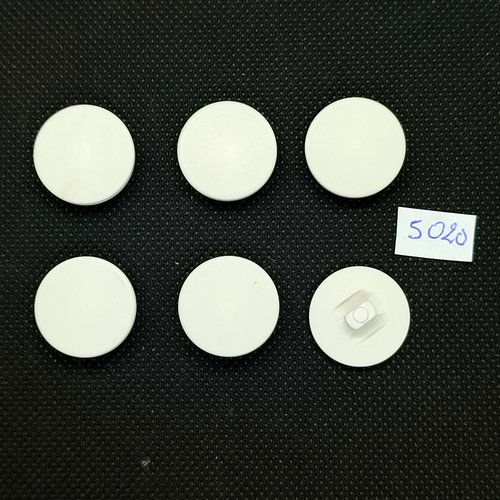 6 boutons en résine blanc cassé- 20mm - tr5020