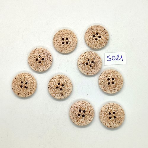 9 boutons en résine beige - 18mm - tr5021