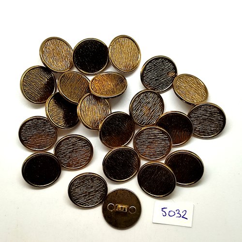 23 boutons en métal doré - 18mm - tr5032