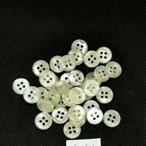 35 boutons en résine ivoire / beige - 11mm - tr5041