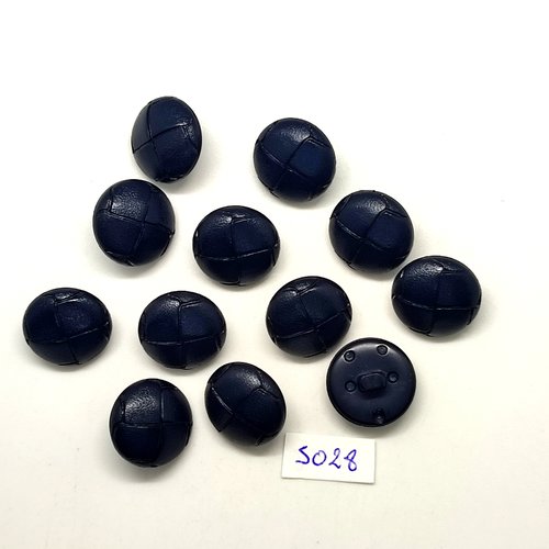 12 boutons en résine bleu foncé - 18mm - tr5028