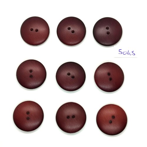 9 boutons en résine marron - 25mm - tr5045
