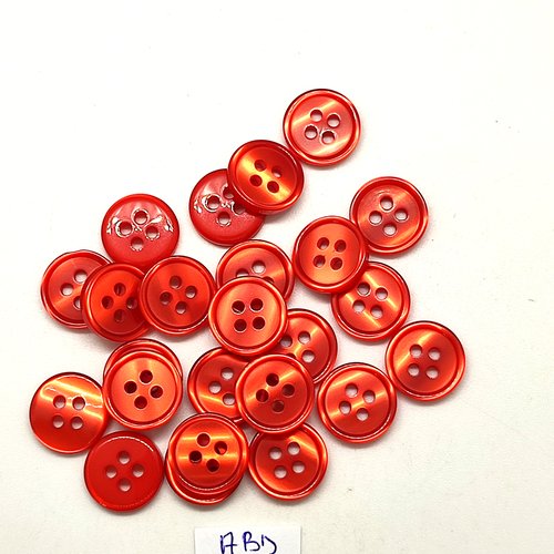 24 boutons en résine orange - 13mm - abd2791