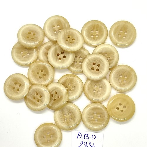 22 boutons en résine beige - 18mm - abd2834