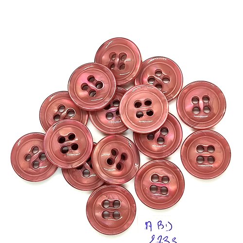 15 boutons en résine vieux rose - 17mm - abd2833