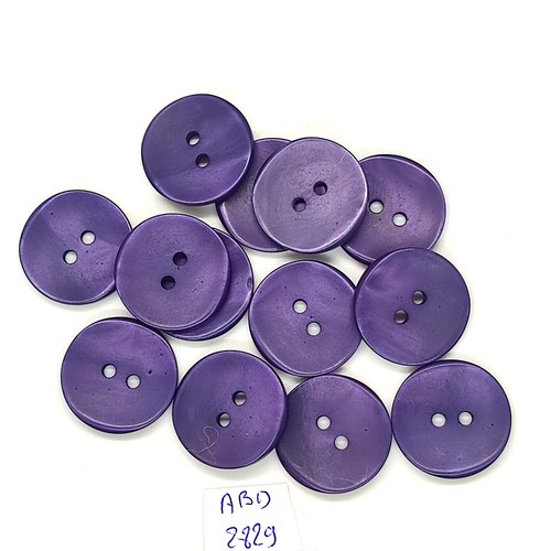 13 boutons en résine violet - 20mm - abd2829