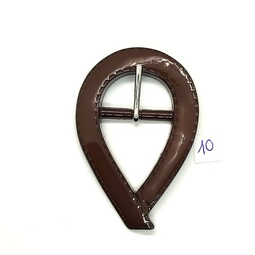 1 boucle de ceinture en résine marron - 53x79mm