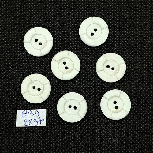 7 boutons en résine blanc - 17mm - abd2837