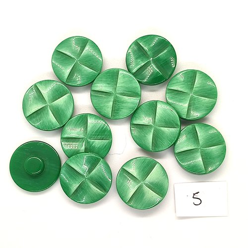 12 boutons en résine vert - 18mm