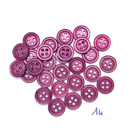 28 boutons en résine violet - 12mm