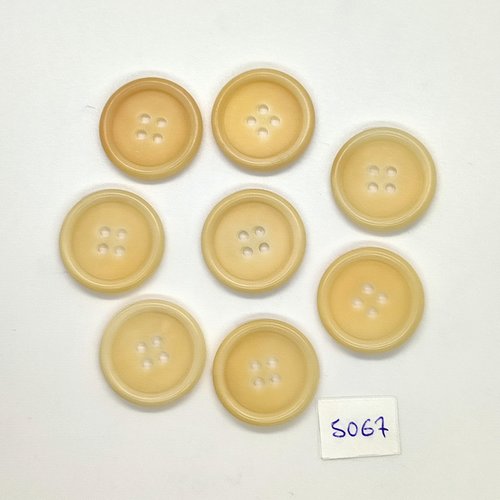 8 boutons en résine beige - 22mm - tr5067