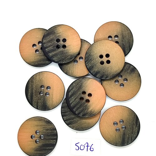 11 boutons en résine marron - 23mm - tr5076
