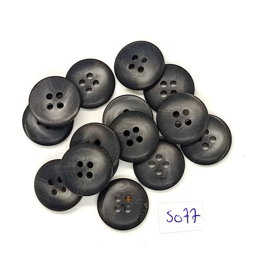 15 boutons en résine gris foncé - 18mm - tr5077