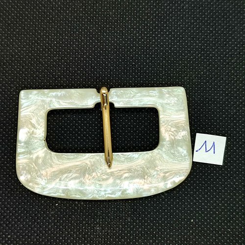 1 boucle de ceinture en résine beige - 41x64mm