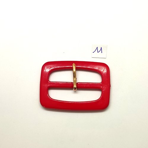 1 boucle de ceinture en résine rouge - 37x52mm