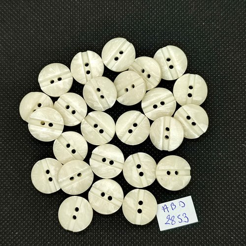 25 boutons en résine blanc cassé - 15mm - abd2853