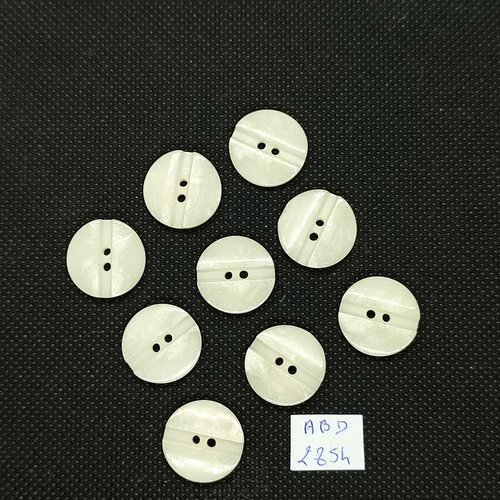 9 boutons en résine blanc cassé - 18mm - abd2854