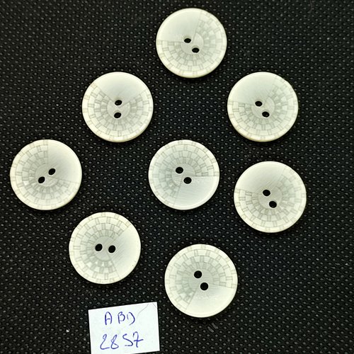 8 boutons en résine beige clair - 18mm - abd2857