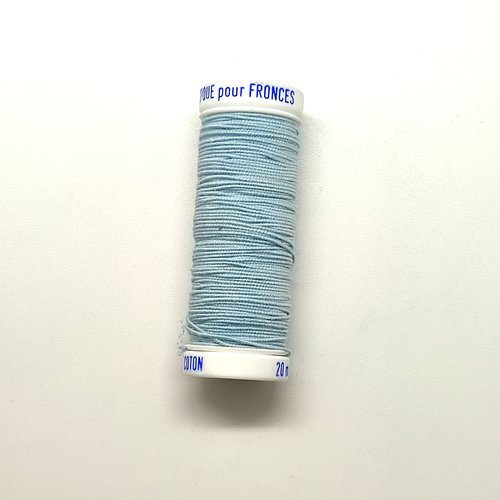 Elastique pour fronçes bleu clair - guipé coton - 20m