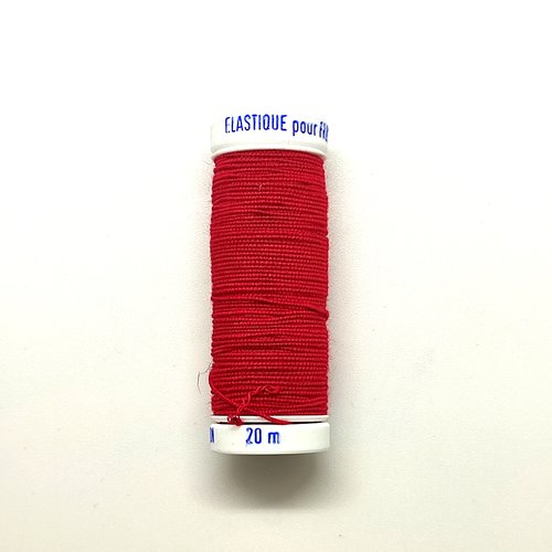 Elastique pour fronçes rouge foncé - guipé coton - 20m