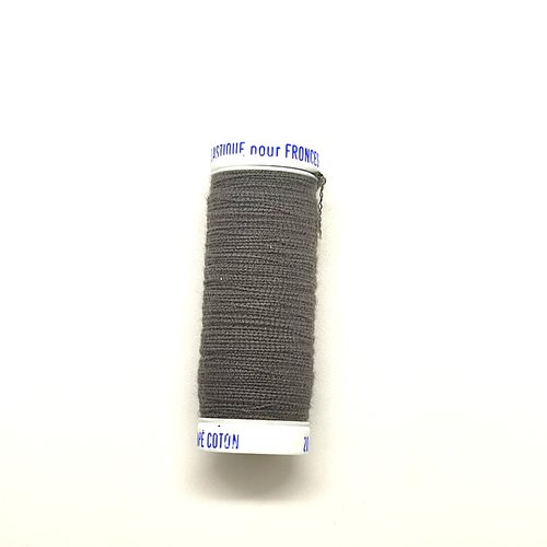 Elastique pour fronçes gris foncé - guipé coton - 20m