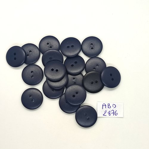 19 boutons en résine bleu foncé - 17mm - abd2876