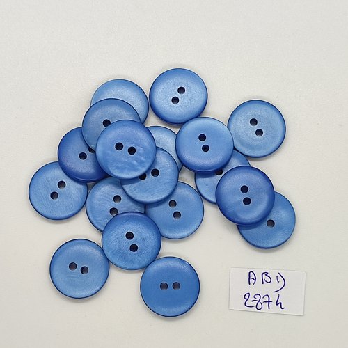 19 boutons en résine bleu - 15mm - abd2874