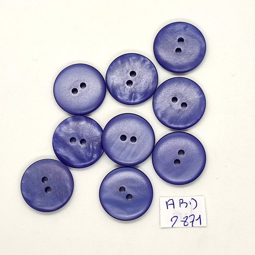 9 boutons en résine bleu - 18mm - abd2871