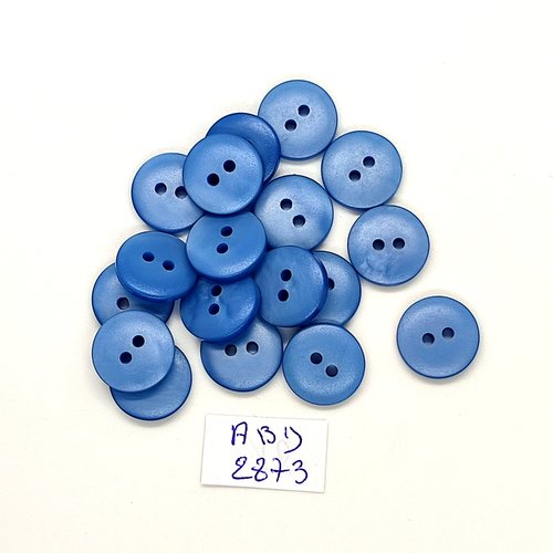 18 boutons en résine bleu - 12mm - abd2873