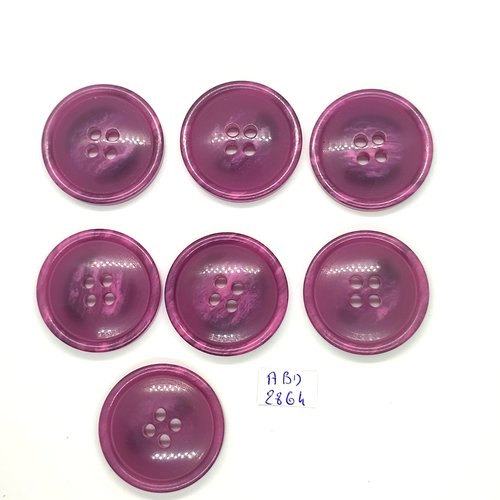 7 boutons en résine violet clair - 34mm - abd2864