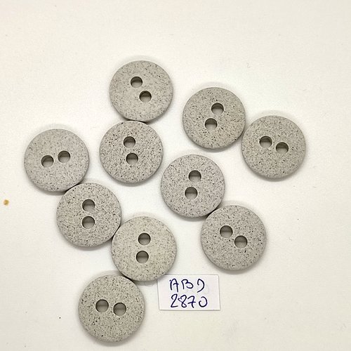 10 boutons en résine gris clair - 18mm - abd2870