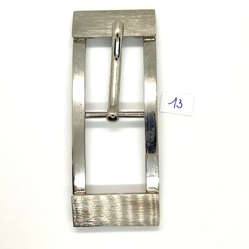 1 boucle de ceinture en métal argenté - 39mmx10cm