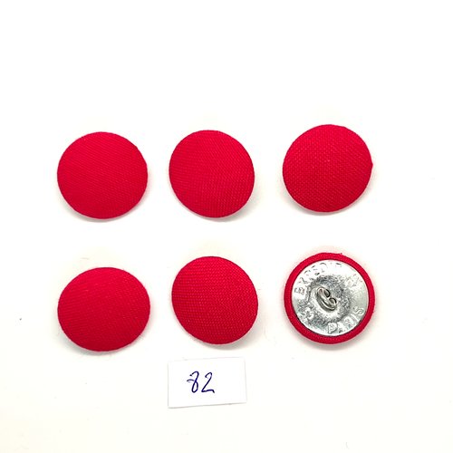 6 boutons en passementerie fuchsia et métal argenté - 22mm - 82