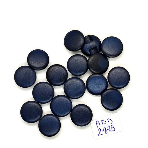 17 boutons en résine bleu foncé - 13mm - abd2889