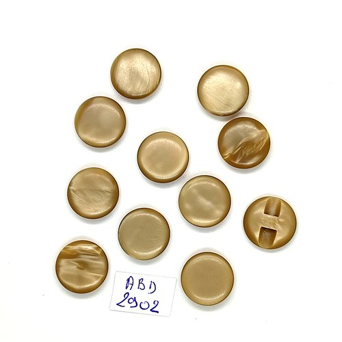 11 boutons en résine beige - 15mm - abd2902