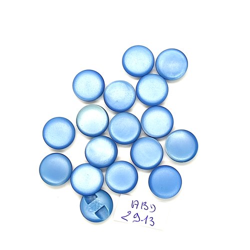 17 boutons en résine bleu - 13mm - abd2913
