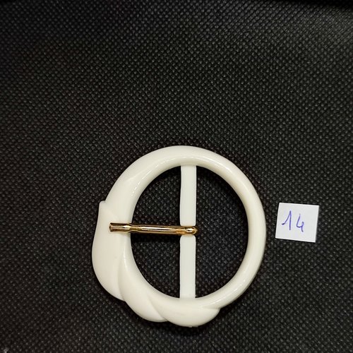 1 boucle de ceinture en résine blanc - 56mm
