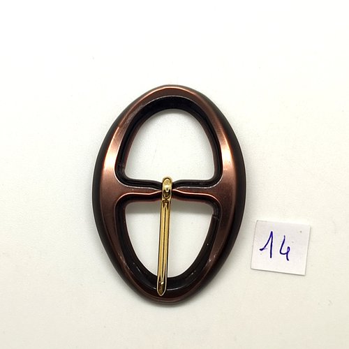 1 boucle de ceinture en résine marron - 36x52mm