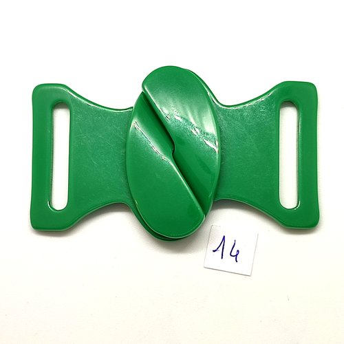 1 boucle de ceinture en résine vert - vintage - 8cmx4cm