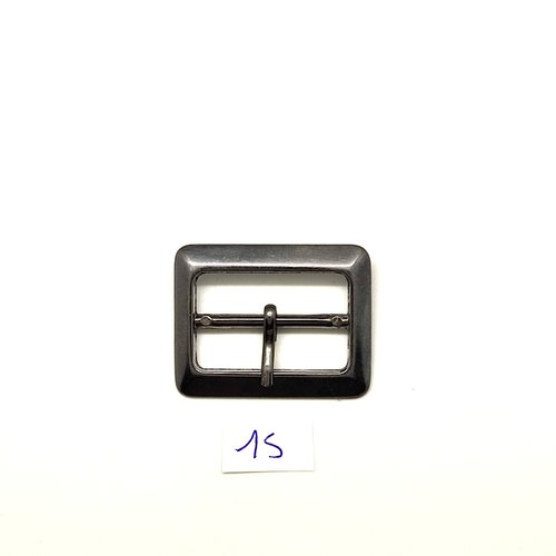 1 boucle de ceinture en métal argenté mat - 30x39mm