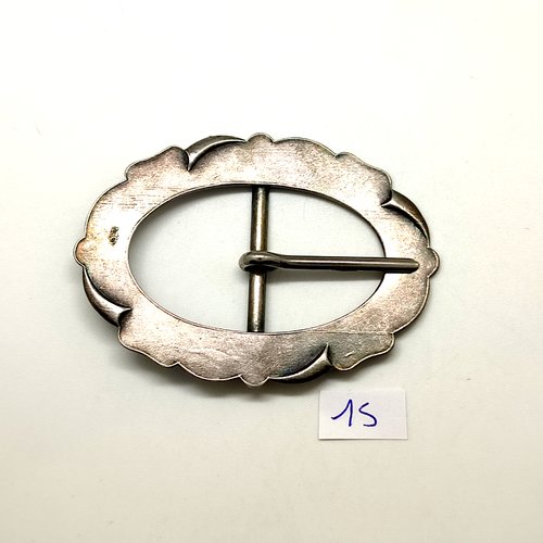 1 boucle de ceinture en métal argenté - 54x75mm