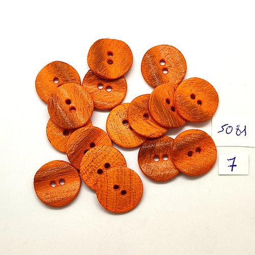 16 boutons en résine orange - 18mm - tr5081