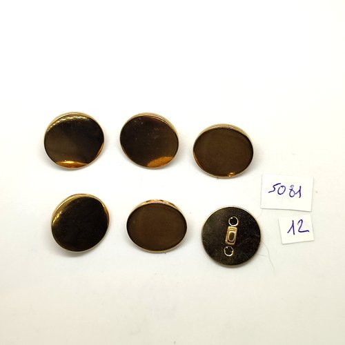 6 boutons en métal doré - 20mm - tr5081