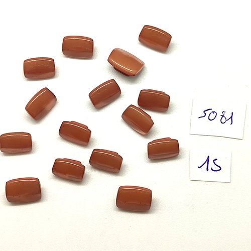 15 boutons en résine vieux rose - 8x10mm - tr5081