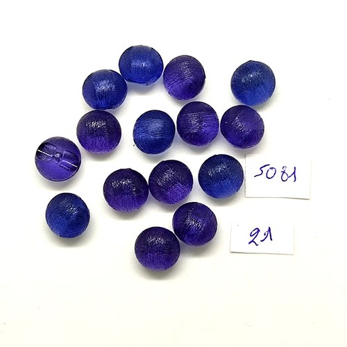 15 boutons en résine violet / bleu - 12mm - tr5081