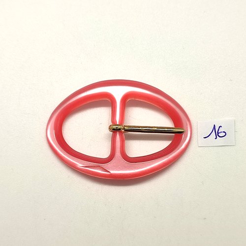 1 boucle de ceinture en résine rose - 36x52mm