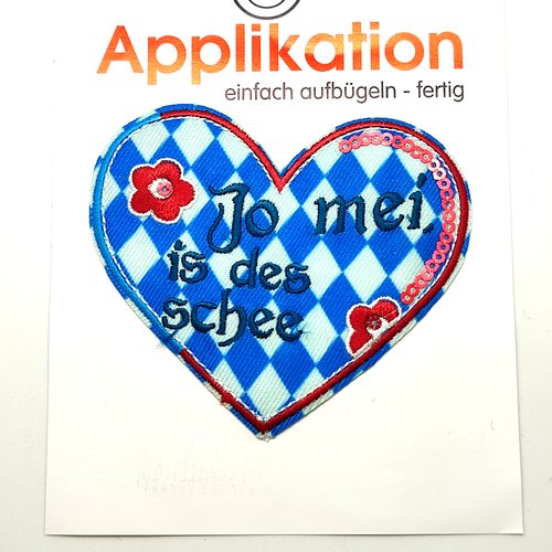 1 thermocollant / écusson à coudre - un coeur multicolore - 7,5cm