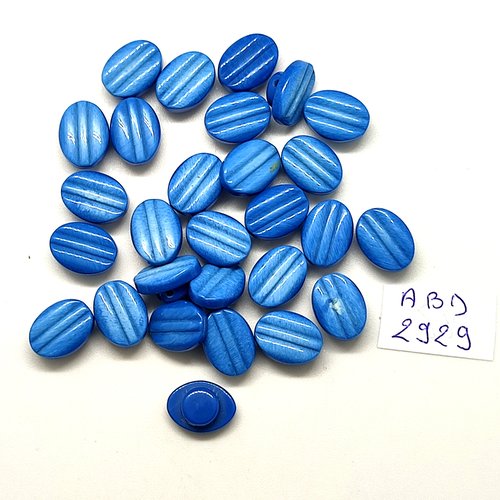 28 boutons en résine bleu - 9x12mm - abd2929