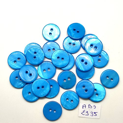 26 boutons en résine bleu - 15mm - abd2935